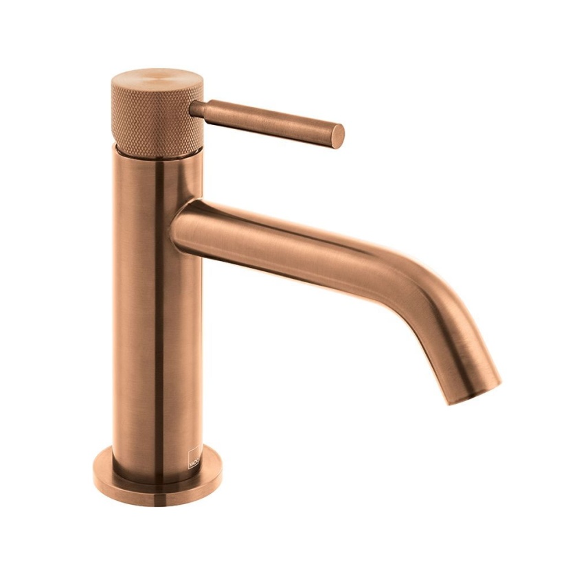 Cutout image of Vado Individual Knurled Accents Brushed Bronze Basin Mono Tap